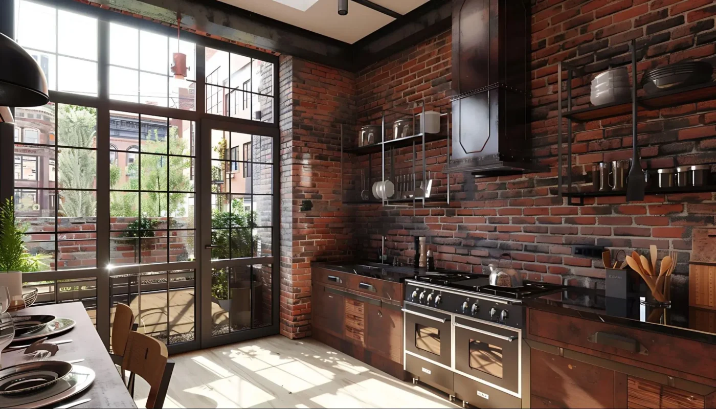 ต่อเติมครัวหลังบ้านสไตล์ก่ออิฐคลาสสิก