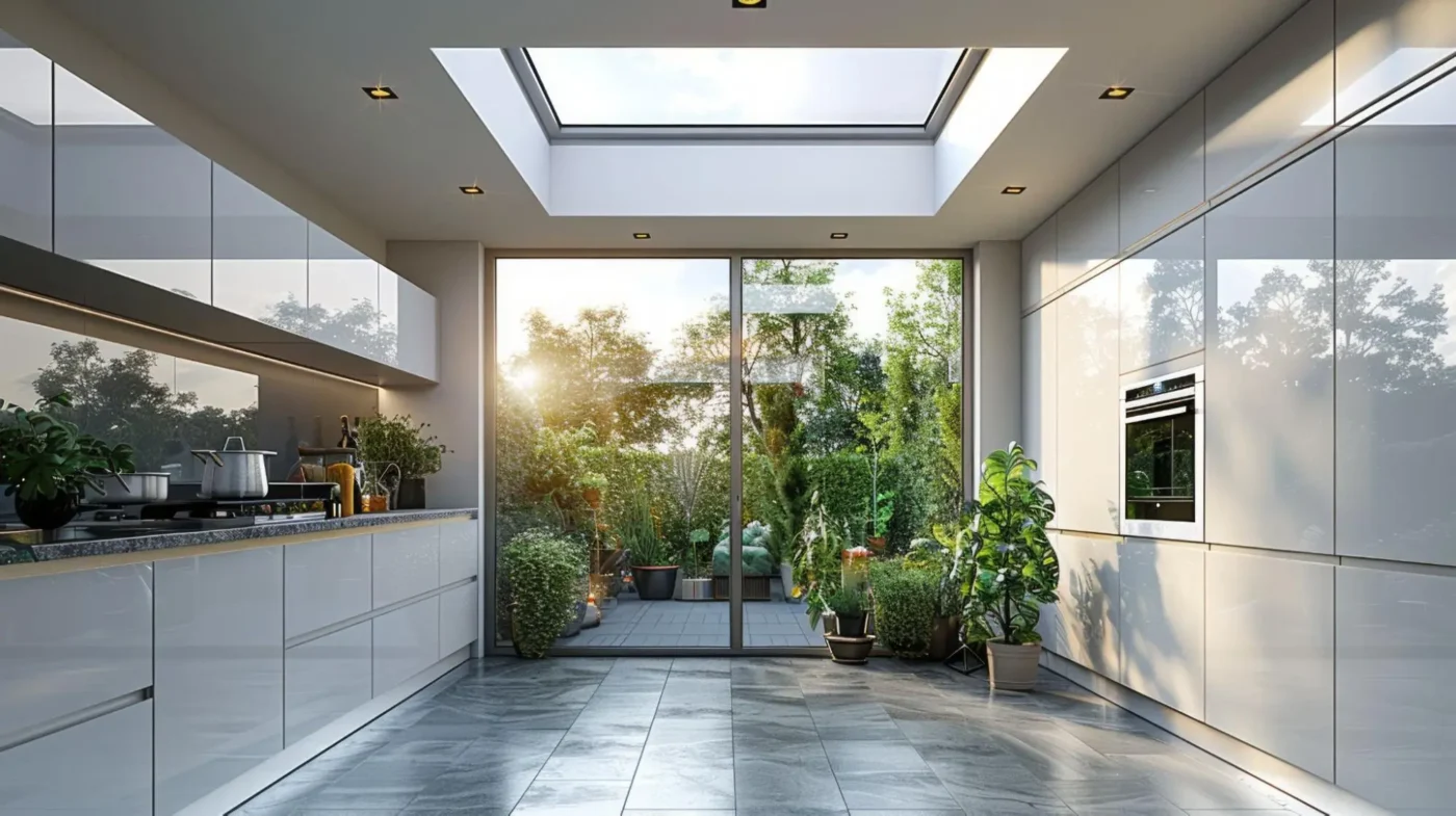 ต่อเติมครัวหลังบ้านด้วยหลังคาใส